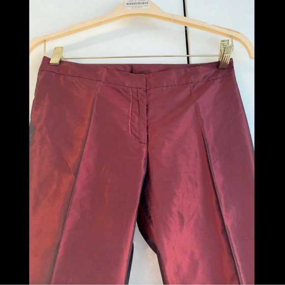 NEW VINTAGE ROZAE NICHOLS RED SILK SATIN PANTS SIZE 6 -Run small more like 2/ 4 - Picture 2 of 5
